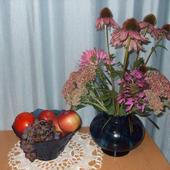 .....z mojej działeczki owoce i kwiaty:)