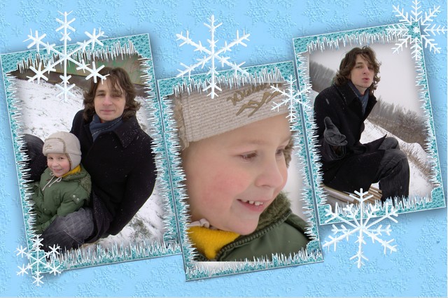 Moi synkowie w zimowej odsłonie:)