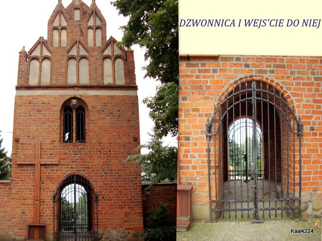 Dzwonnica i wejście do niej-teren Bazyliki w Czerwińsku n/Wisłą.