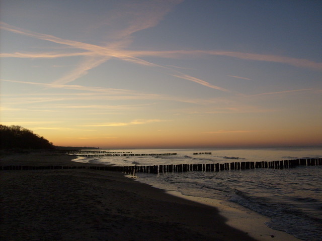 zachód słońca w Kołobrzegu