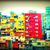 Ranchos....kolorowe domy biedoty...na przedmieściach Caracas