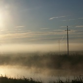 Poranna mgła nad rzeką 