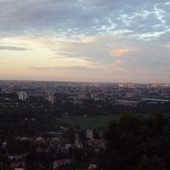 Zachód słońca nad Krakowem.