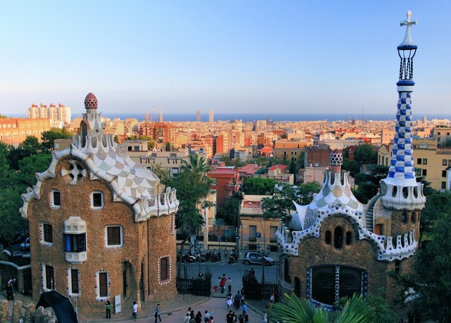 Architektura A.Gaudiego w Parku Guell/Barcelona/