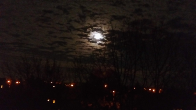 Dzisiejszy księżyc nad Malborkiem 